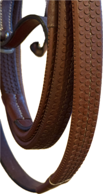 Brown Rubber Grip Reins – 56"