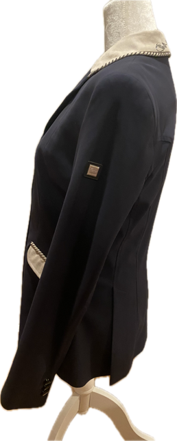 Equiline Navy Competition Show Jacket with White Accents - Womens 44 IT (US 8)
