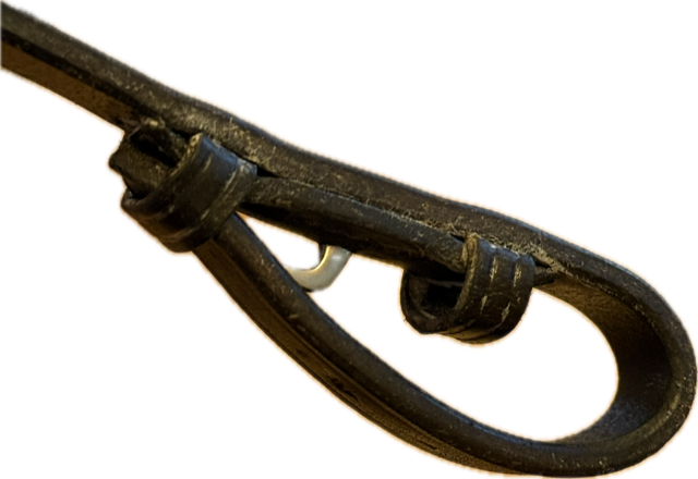 56" Equus Black Reins with Brown Rubber Grips