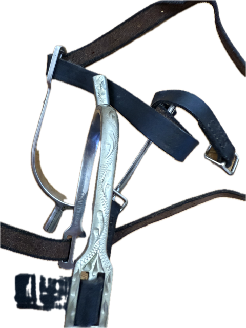 Coronet Offset Prince of Wales Spurs with Leather Straps - 3/4 Inch