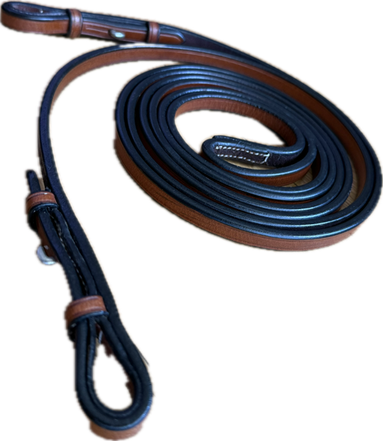 Light Brown Leather Curb Reins - 56"