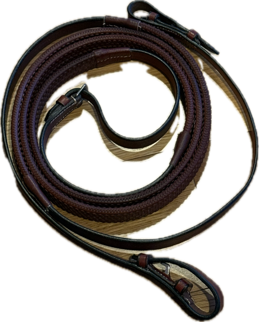 Brown Rubber Grip Reins – 56"