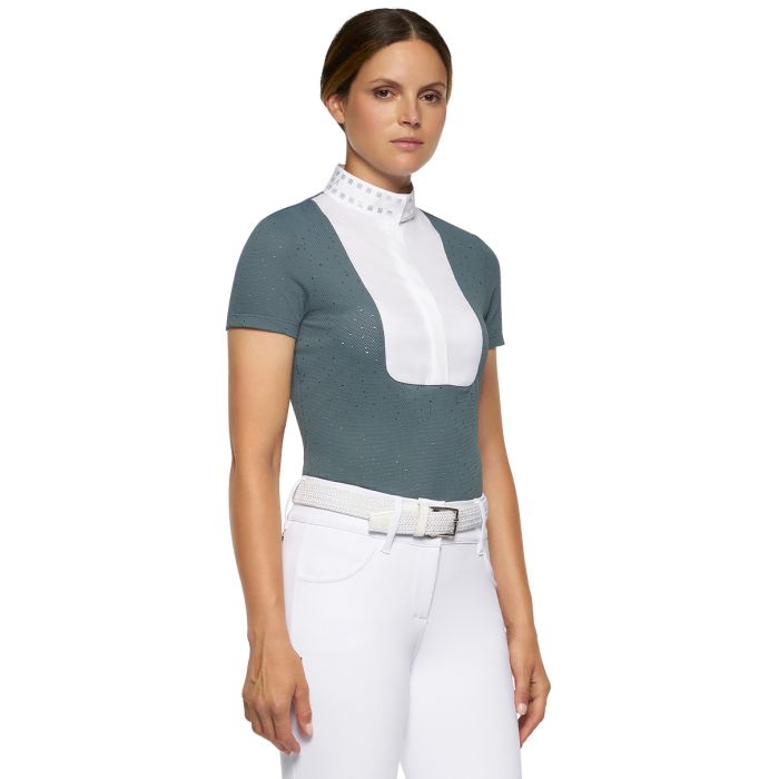 Cavalleria Toscana Micro Sequins S/S Competition Polo - XS - New!
