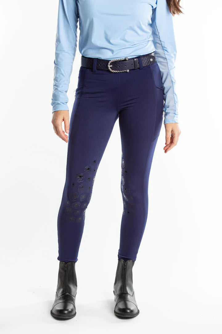 Hannah Childs Danielle Knee Patch Mid-Rise Riding Tights - New!