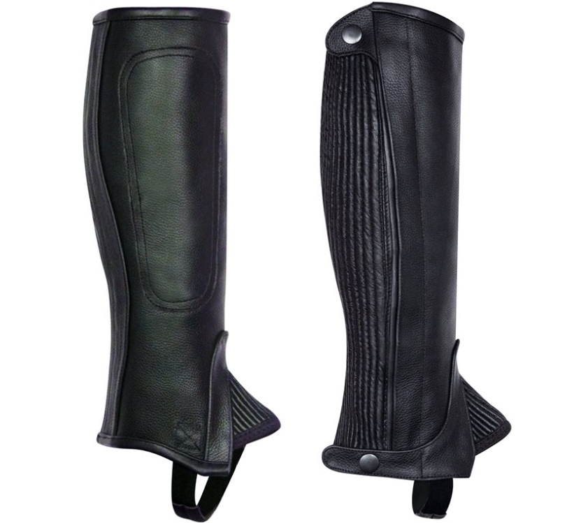 PERRI'S PROFESSIONAL BLACK ZIP HALF CHAP - Child Medium - New