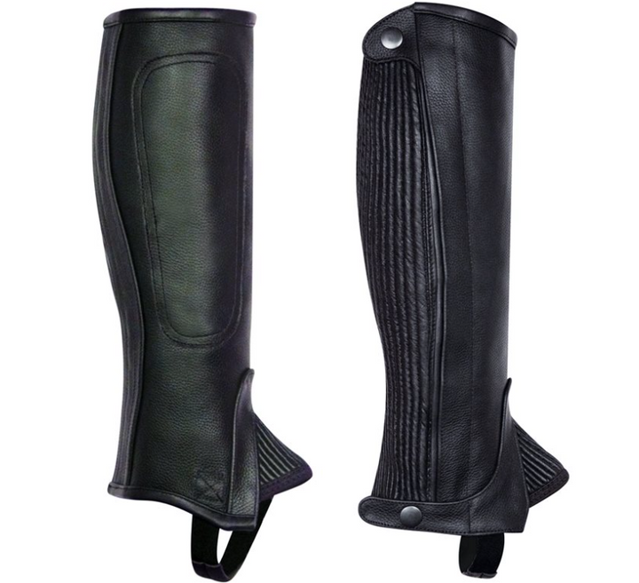 PERRI'S PROFESSIONAL BLACK ZIP HALF CHAP - Child Medium - New