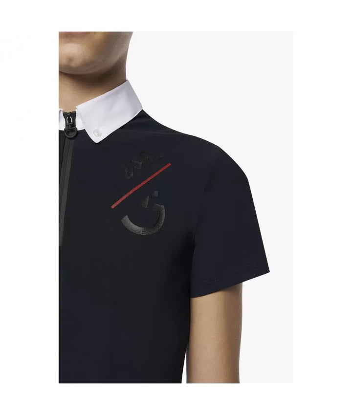 Cavalleria Toscana Boys Team S/S Jersey Zip Competition Polo - New!