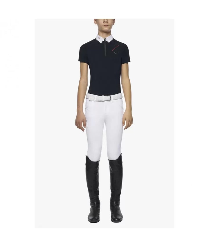Cavalleria Toscana Boys Team S/S Jersey Zip Competition Polo - New!