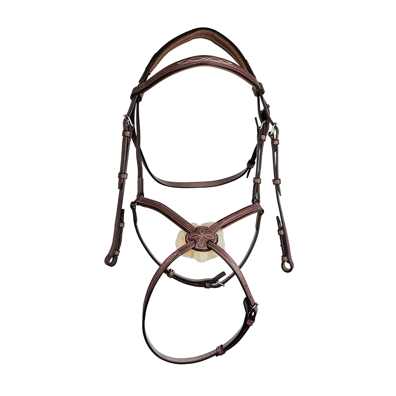 CWD Raised figure 8 noseband bridle with fancy stitching - Horse - NEW!