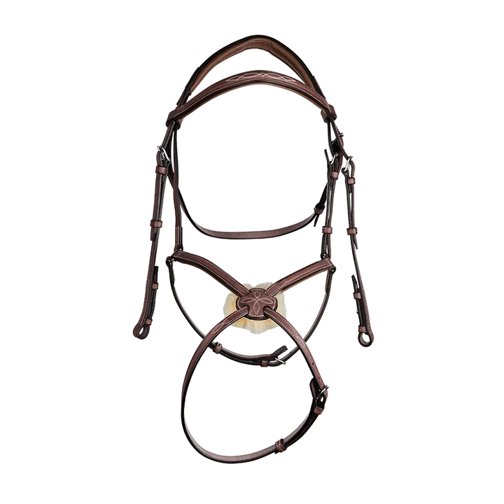 CWD Raised figure 8 noseband bridle with fancy stitching - Horse - NEW!