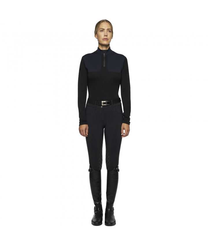 Cavalleria Toscana Tech Wool CT Laser Cut Zip L/S Training Polo - New!