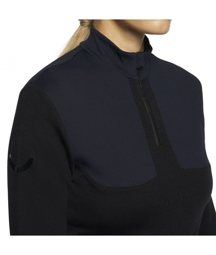 Cavalleria Toscana Tech Wool CT Laser Cut Zip L/S Training Polo - New!