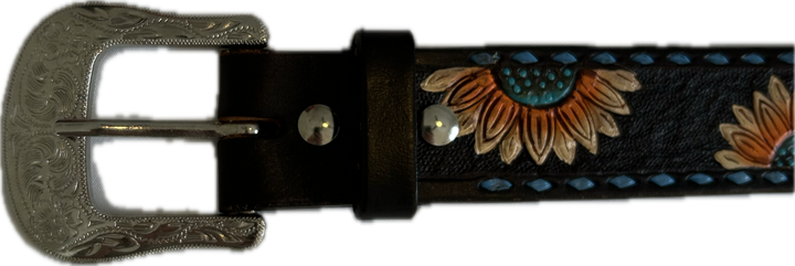 Circle Y Sunflower Buckstitch Belt - 30"