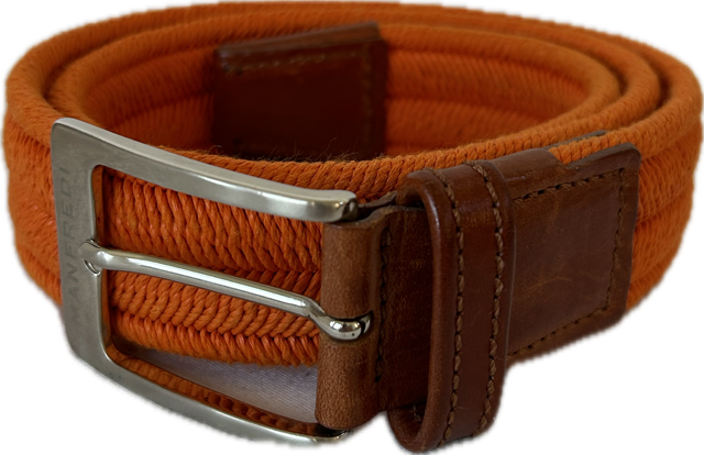 Manfredi Woven Stretch Belt - Orange - 80 cm (XS/S)