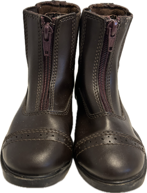 TuffRider Ladies Front Zip Paddock Boots - Synthetic Leather Equestrian Boots With Free Striped Socks - View #8