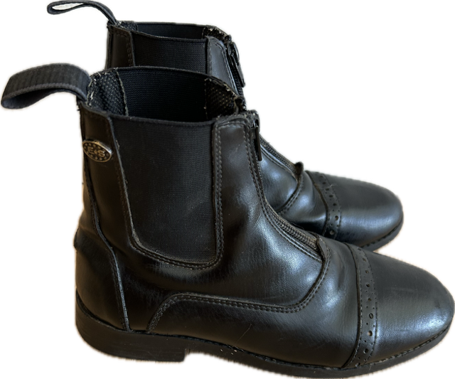 EquiStar Synthetic Zip Paddock Boots - Childs 4C