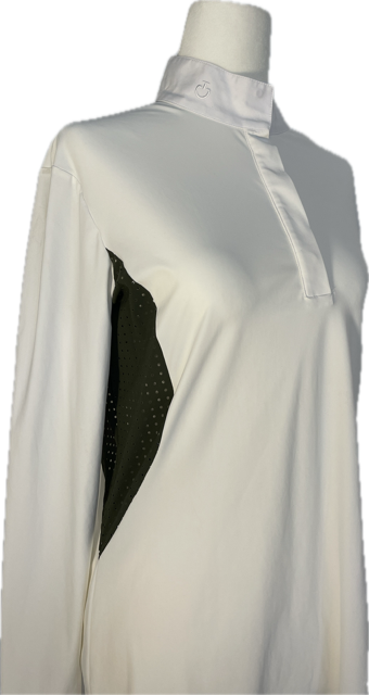 Cavalleria Toscana Perforated Insert Hunter Polo LS - Women XXL