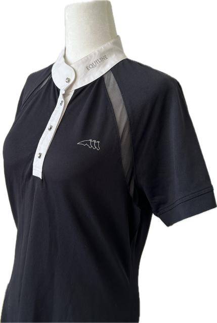 Equiline Competition Polo Shirt - Black - Womens XL