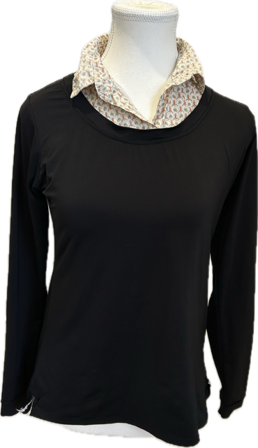 Callidae Women’s Black Long Sleeve Jersey Show Shirt - Women's Small