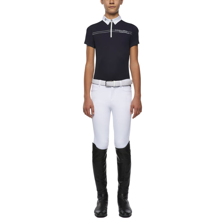 Cavalleria Toscana Boy's Piquet Stretch S/S Competition Polo - New!