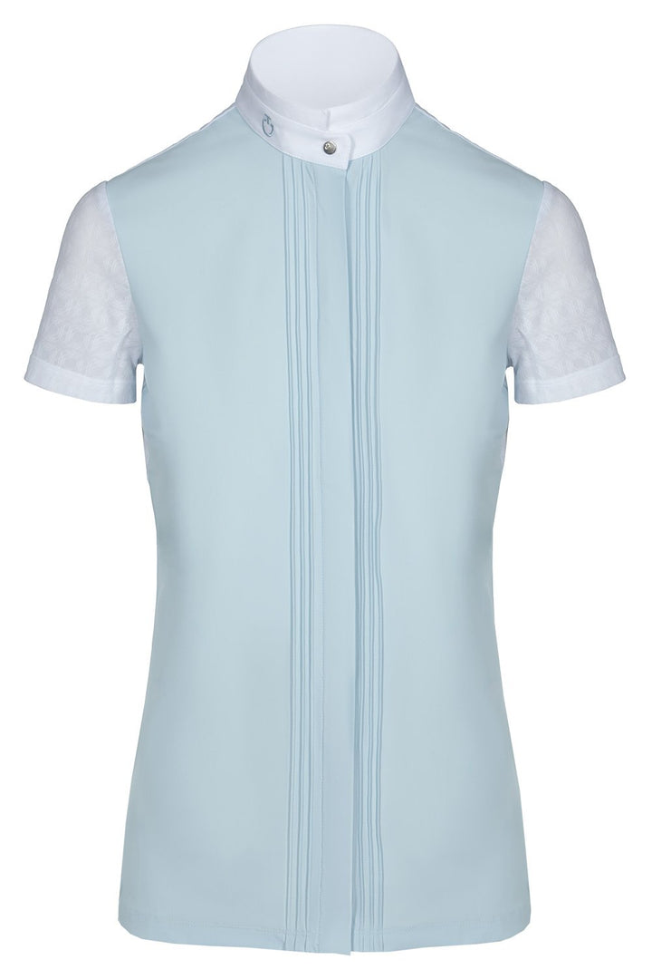 Cavalleria Toscana Transparent Jersey Elegant Competition Short Sleeve Shirt - Size L - New!