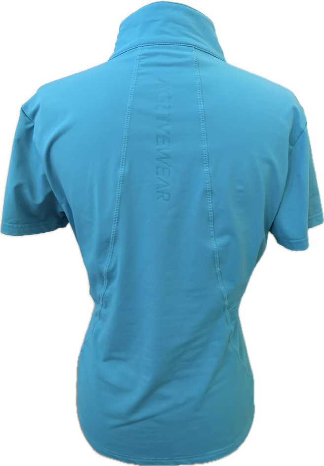 LeMieux Short Sleeve 1/4 Zip Base Layer - Teal Blue - Women's EU 38 (US 6)