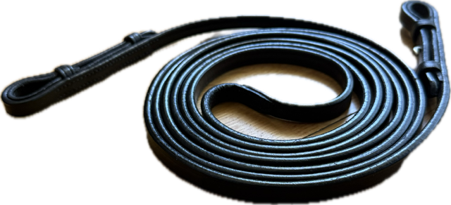 Black Leather Curb Reins - 55"