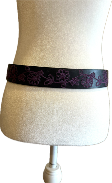 Noble Outfitters Embroidered Leather Belt - Women's Small