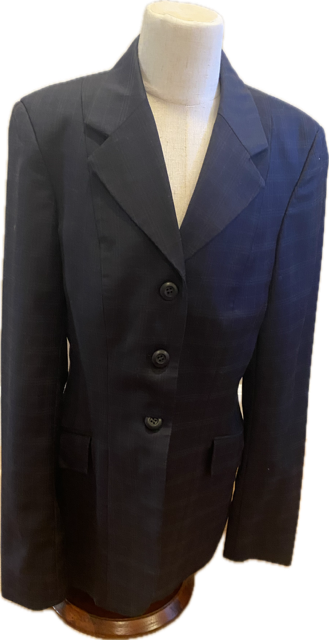 Grand Prix Navy Blue Show Jacket with Plaid Detailing - Women's  8T