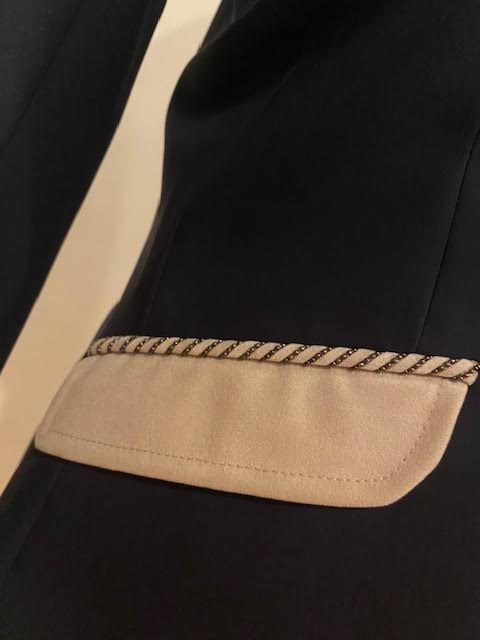 Equiline Navy Competition Show Jacket with White Accents - Womens 44 IT (US 8)