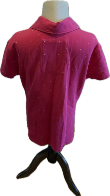 Ariat Pink w/Polka Dot Polo Shirt - Girls XL (14)