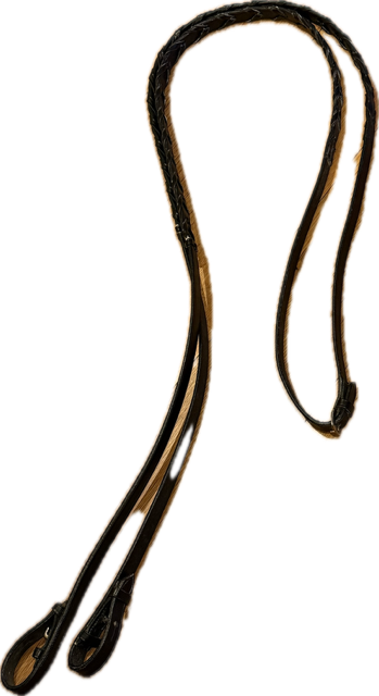 54" Black Laced Leather Reins