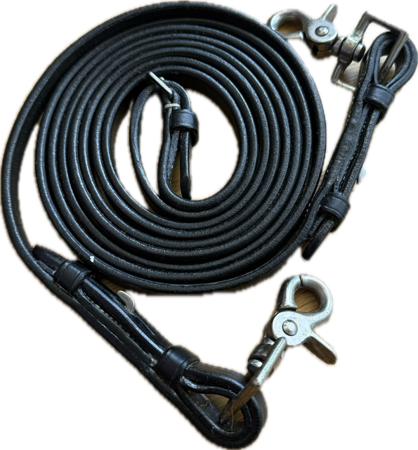 Black Leather Curb Reins - 56"