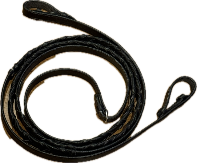 54" Black Laced Leather Reins