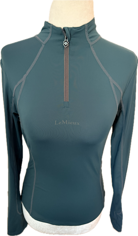 LeMieux Long Sleeve 1/4 Zip Base Layer - Spruce - Women's EU 34 (US 2)