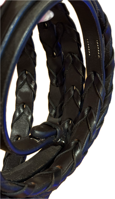 72" Black Laced Leather Reins