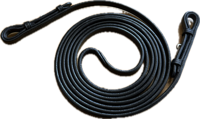 Black Leather Curb Reins - 55"