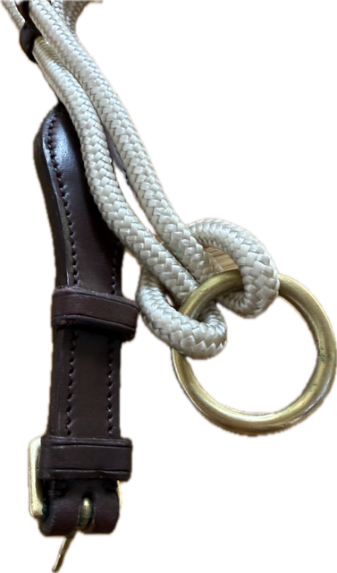 Leather & Rope Gag Cheek Piece - Horse