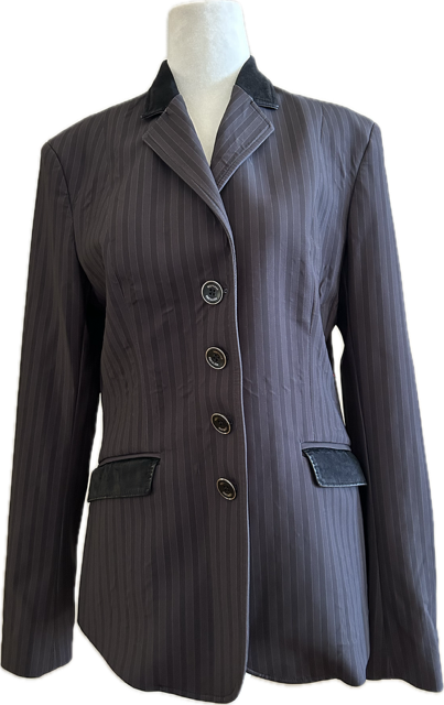 Equiline X-Cool Black Striped Show Jacket - Women's IT 44
