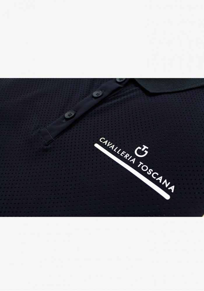 Cavalleria Toscana Fully Perforated Jersey S/S Training Polo - S - New!