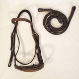 Fancy Stitched Bridle with Reins - Pony