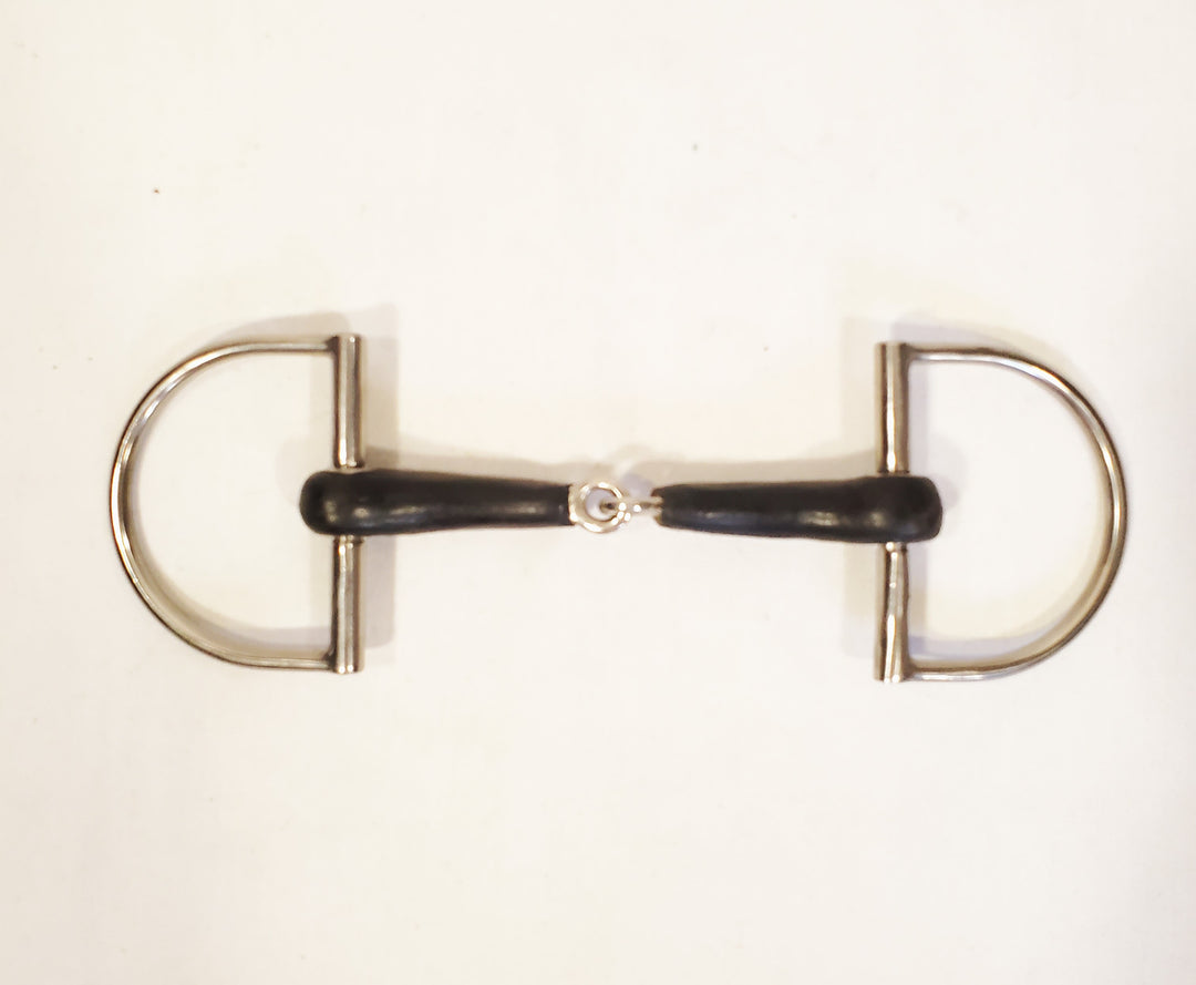 Abbey Hunter Dee Ring with Hard Rubber Mouth Snaffle Bit - 5.5"