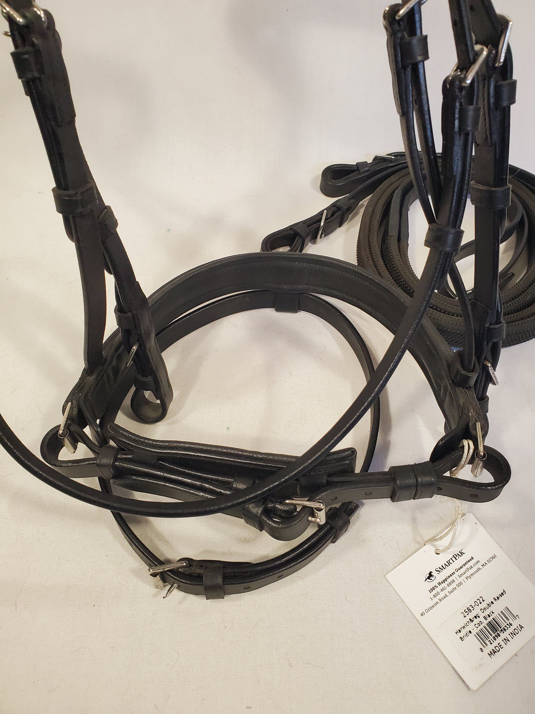Harwich Double Raised Bridle with Reins - Cob - New!