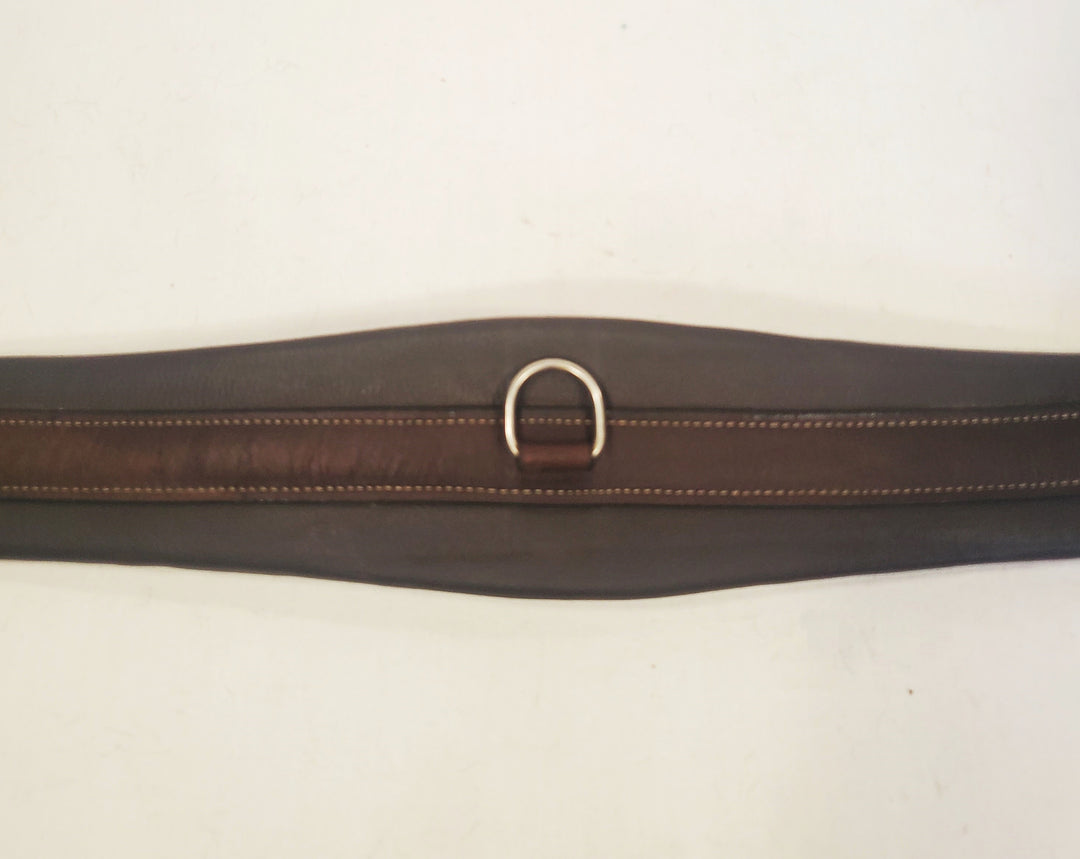 Fancy Stitched Leather Overlay Girth with Double End Elastic - 50"