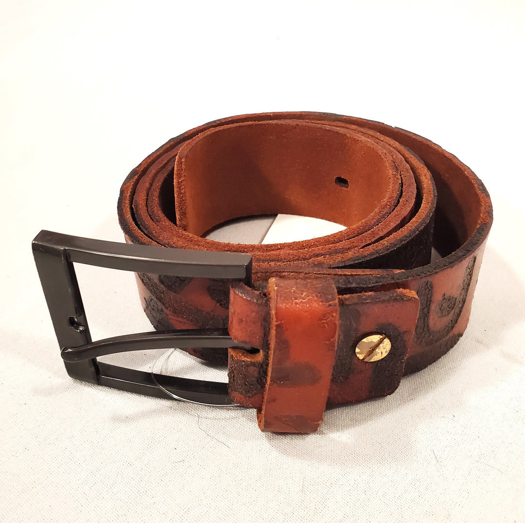 Marco Valentino Embossed Leather Belt - 40"