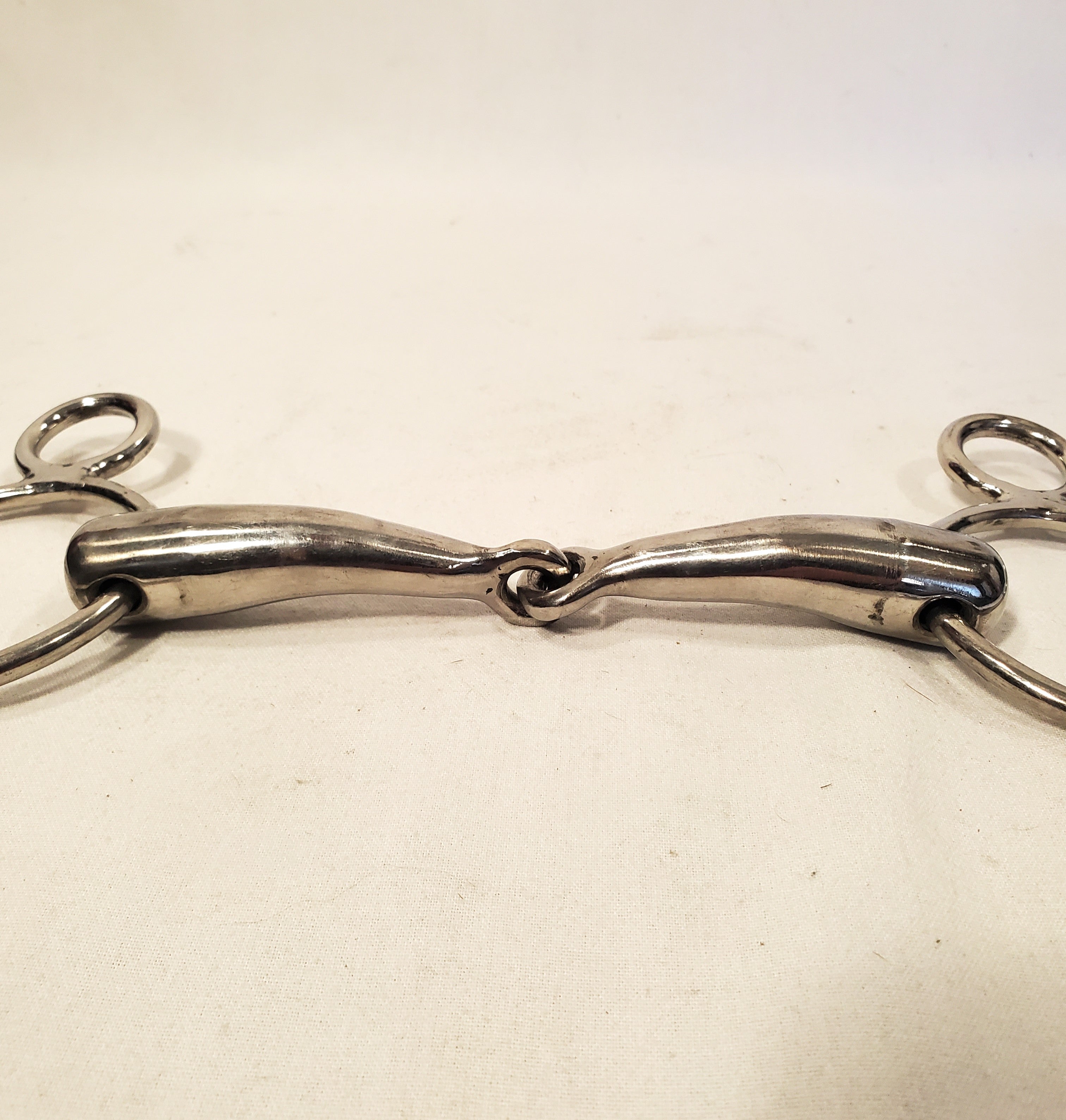 PRO IRON GEAR Stainless Steel Horse Bit - Show Jumping Elevator Snaffle With Oval Link (Hollow Mouth)