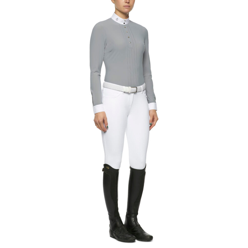 Cavalleria Toscana Pleated L/S Jersey Competition Shirt - XS - New!