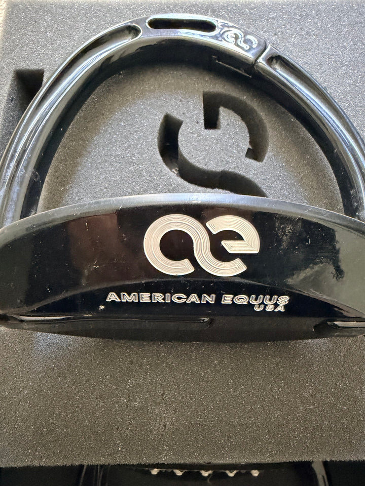 American Equus Safety Stirrups Angled Footbed - Black - 4.5"