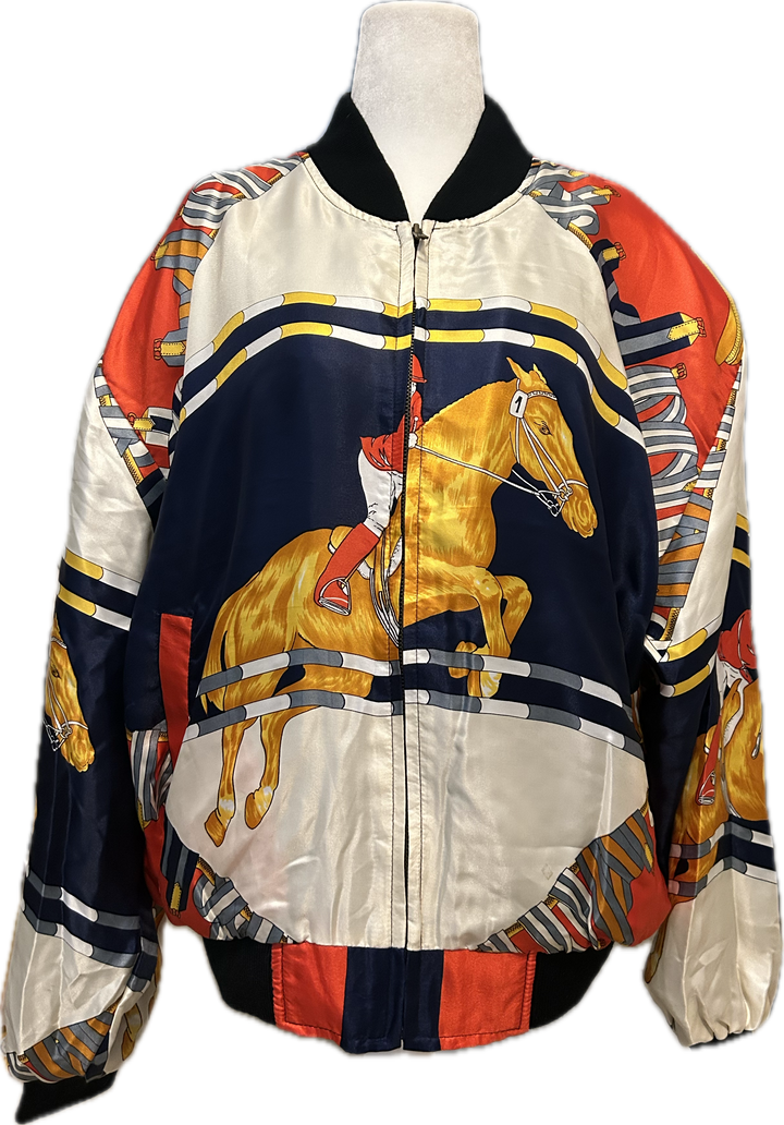 J&M Vintage Equestrian Bomber Jacket- Women's Large