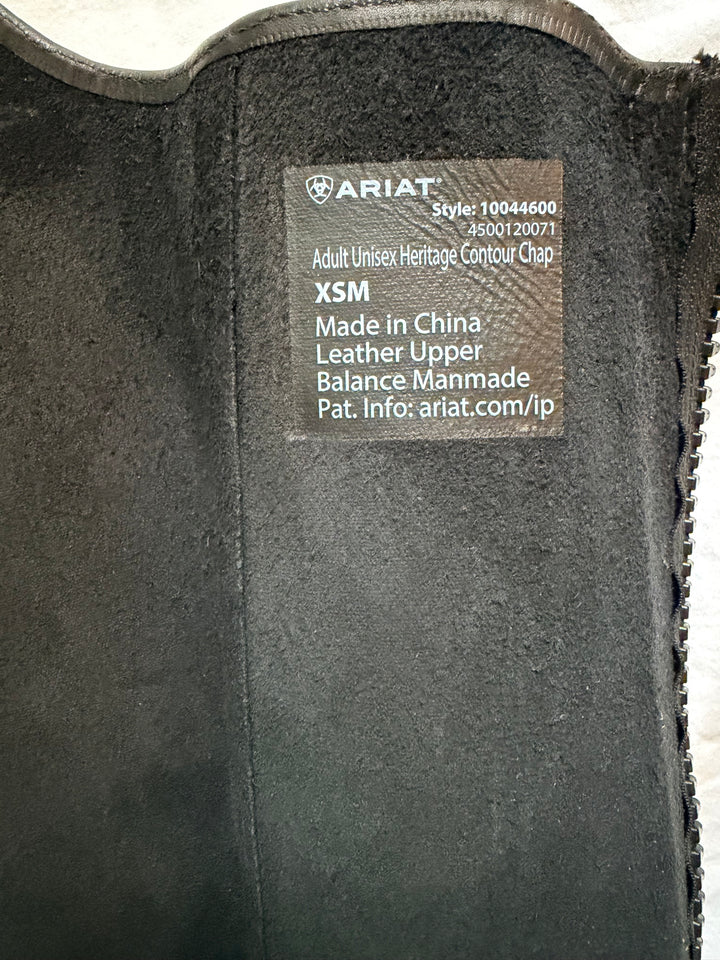Ariat Heritage Contour Half Chaps - Black - XSM - New!